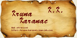 Kruna Karanac vizit kartica